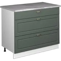 Vicco Keukenonderkast Fame-Line, Groen-Goud Landhuis/Wit, 100 cm, WB Marmer