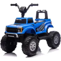 Sun baby Ford Raptor F150 Elektrische Kinderauto Accuvoertuig 12V - LED Verlichting, Terreinbanden, Opbergruimte - Blauw