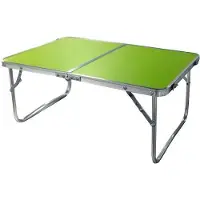 Famanu inklapbare bijzettafel, laag, 60 x 40 x 26 cm, groen, metalen frame, houten blad
