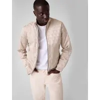 GUESS Heren Jasje Logo Allover beige (L), Casual, Polyester M6YL24W2815