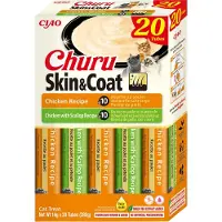 Inaba Ciao Churu Skin & Coat Creamy Puree Liquid Kattensnack Kip variëteiten 20x14g