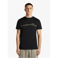 Icebreaker - Merino 150 Tech Lite S/S Tee Range Stripes - Merinoshirt XL, zwart