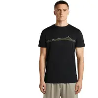 Icebreaker - Merino 150 Tech Lite S/S Tee Range Stripes - Merinoshirt S, zwart