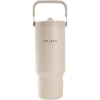 Chiato Home freshSIP Oat Cream geïsoleerde tumbler met een flipdeksel en rietje, 946 ml – Crème