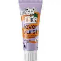 Vegdog Levervurst - Vegan Hondensnack - Trainingspasta in Tube - Hypoallergeen - 80 g