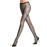 Falke Sea Lightness gedessineerd transparent panty dames zwart - maat S