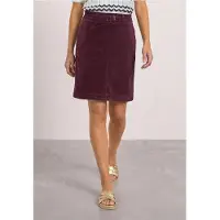 Street One Dames Kniehoge rok van corduroy met gespdetails - Rood - 42