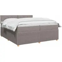vidaXL Boxspringbed met matras, taupekleurig, 200 x 200 cm, met stoffen bekleding