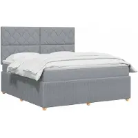 vidaXL Boxspringbed met matras Lichtgrijs 160 x 200 cm Stof
