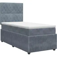 vidaXL Boxspringbed met matras Donkergrijs Enkel Fluweel