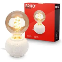 Briloner Amba - Tafellamp Keramiek - E27 - slaapkamer lamp - Ø10cm - wit