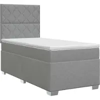 vidaXL Boxspringbed met matras Lichtgrijs 100 x 200 cm Stof
