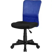 Markenlos Ergonomische bureaustoel met stoffen bekleding, in hoogte verstelbaar, voorzien van wielen, zwart-blauw