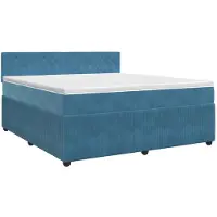 vidaXL Boxspringbed met matras Donkerblauw 180 x 200 cm Fluweel