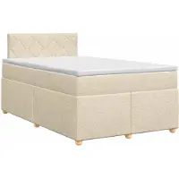 vidaXL Boxspringbed met matras Crèmekleurig 120 x 200 cm Stof