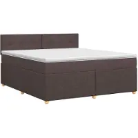 vidaXL Boxspringbed met matras Donkerbruin 140 x 200 cm Stof