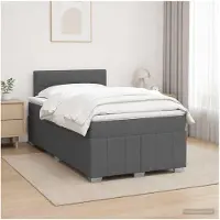 vidaXL Boxspringbed met matras Donkergrijs 120 x 200 cm Stof