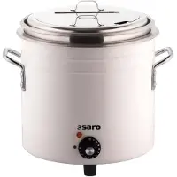 Saro retro soep en warmhoud pan - buffet en evenement - 10,4 liter - kleur WIT - 1400 W professionele uitvoering - 2 jaar garantie