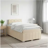 vidaXL Boxspringbed met matras Crèmekleurig 120 x 190 cm Stof