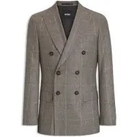 BOSS Slim-fit geruit colbert van scheerwol