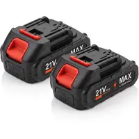 Hikey Accu 21V 2,0Ah Li-ion, set van 3 stuks – reserveaccu voor accu-hogedrukreiniger, kettingzaag en snoeischaar van het 21V-systeem, 2000 mAh