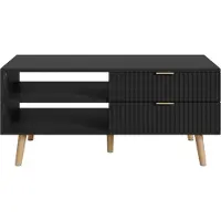 En.casa Salontafel Nand met lades en open vakken 100x50x45 cm zwart []