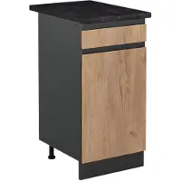 Vicco Keukenonderkast R-Line, Goudkleurig Eiken/Antraciet, 40 cm antraciet werkblad