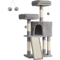 Famanu kraboom, 115 cm, lichtgrijs - Krabplank voor katten