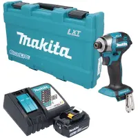 Makita DTD 173 RF1K accu-slagmoersleutel 18 V 180 Nm 1/4" borstelloos + 1x accu 3,0 Ah + oplader + koffer