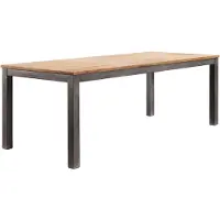 Pronto Wonen Eettafel Mesola mangohout 220x100 cm rechthoekig natural - 4 Poten/Rechte poten - Mangohout - Bruin -