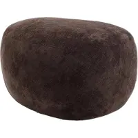 Livin24 Poef Fenna velvet bruin