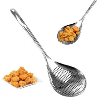 OEM 36 cm schuimspaan van roestvrij staal - grote zeeflepel voor wokaccessoires - filterschep om vet te verwijderen.