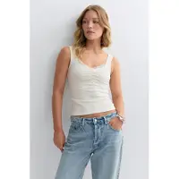 Gina Tricot  - Lace detail singlet - Tanktops - Wit - M - Dames