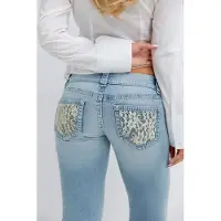 Gina Tricot  - 14+ sparkle flare jeans tall - tall jeans - Blauw - M - Dames
