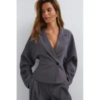 Gina Tricot  - Shaped blazer - Getailleerde blazers - Grijs - XS - Dames