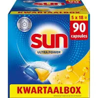 SUN - Vaatwastabletten - Ultra Power - All in 1 - 90 Capsules - Voordeelverpakking