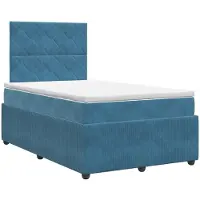 vidaXL Boxspringbed met matras Blauw 120 x 190 cm Fluweel
