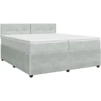 vidaXL Boxspringbed met matras, lichtgrijs, 200 x 200 cm, fluweel