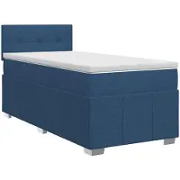 vidaXL Boxspringbed met matras met hoofdeinde Blauw 90 x 200 cm Stof