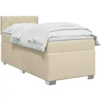 vidaXL Boxspringbed met matras, crème kleur, 100 x 200 cm, gestoffeerd