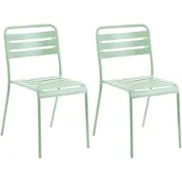 Beliani LEFKADA - Set van 2 tuinstoelen - Groen - IJzer