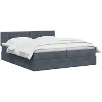 vidaXL Opbergbed met hoofdeinde, 2 stuks, donkergrijs
