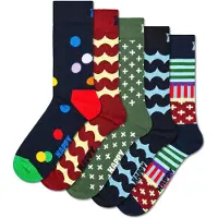 Happy socks Sokken 'Classic' navy / aqua / groen / karmijnrood / zwart