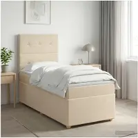 vidaXL Boxspringbed met matras Crèmekleurig 100 x 200 cm Stof