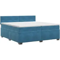 vidaXL Boxspringbed met matras Donkerblauw 200 x 200 cm Fluweel