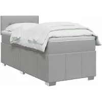vidaXL Boxspringbed met matras Lichtgrijs 90 x 200 cm Stof