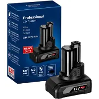 Vareonix Vervangingsaccu 12V 6,0Ah Li-Ion, compatibel met het Bosch Professional GBA 12V acc systeem – gereedschapsaccu met LED-laadindicator