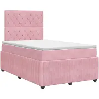vidaXL Boxspringbed met matras Roze 120 x 200 cm Fluweel