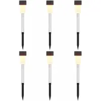 vidaXL Buitenverlichting met zonnepaneel en grondpen, 6 stuks, warm wit licht, 29,5 cm