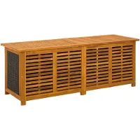 vidaXL Tuinopslagdoos 243 L Massief Acacia Hout 150 x 50 x 56 cm Zwart